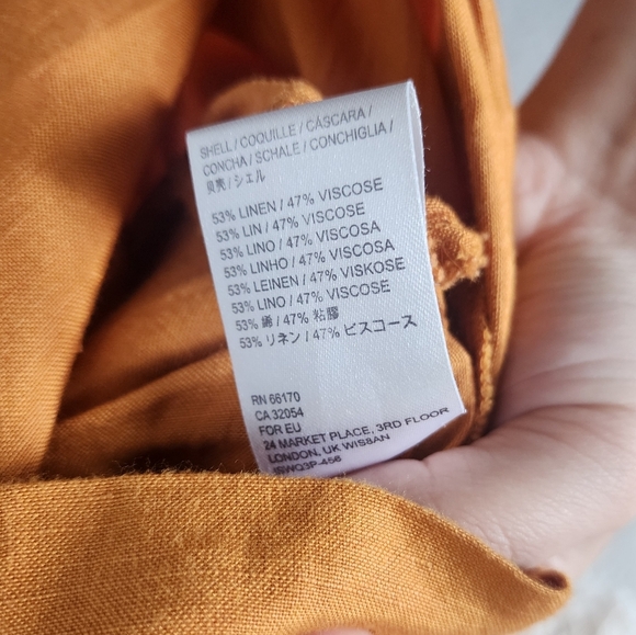 Anthropologie Maeve Luana Linen Blend Belted Yellow Romper Lagenlook Coastal 6 - Picture 10 of 12